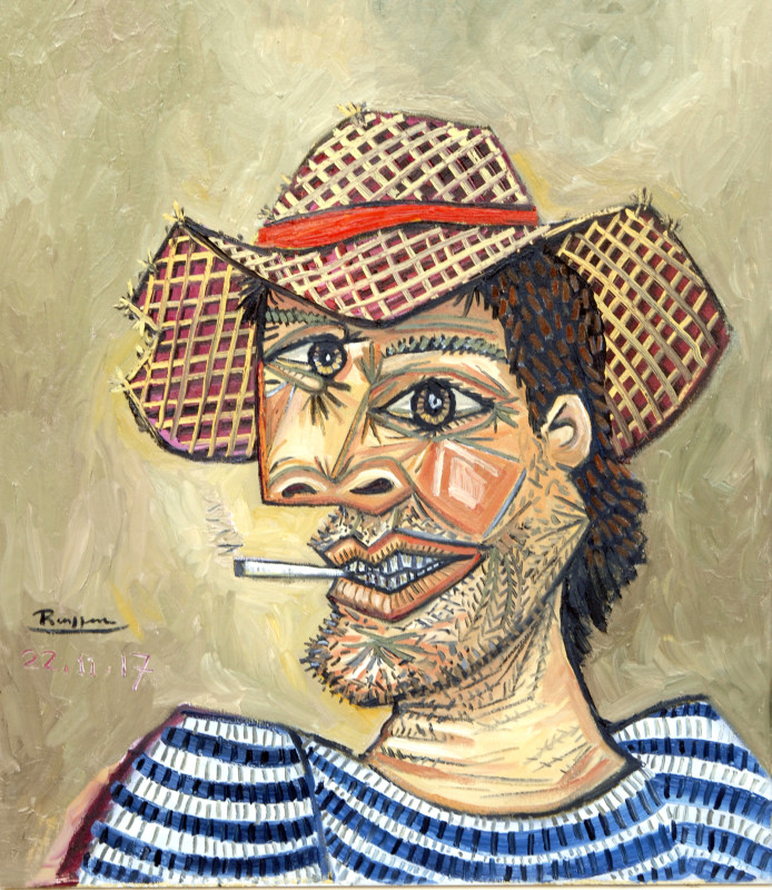 Erik Renssen, Man with a cigarette, 2017