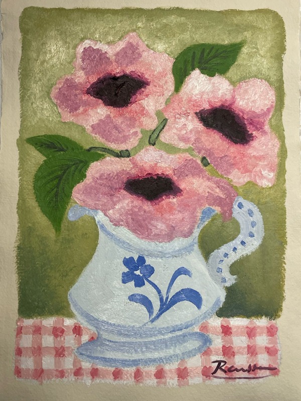 Erik Renssen, Size M | Pink flowers in a pitcher, 2025
