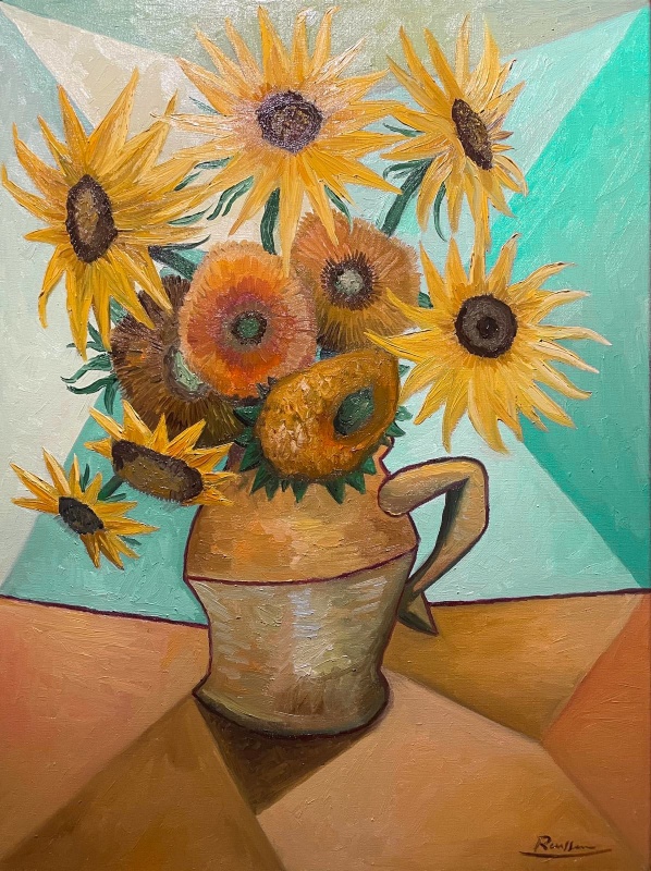 Erik Renssen, Size M | Sunflowers in a pitcher, 2025