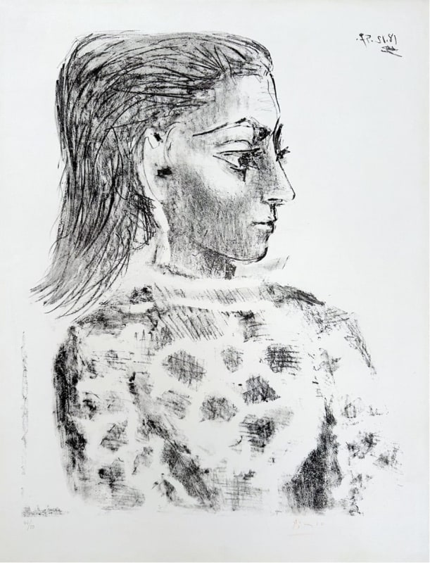 Pablo Picasso, Buste au Corsage a Carreaux , 1957