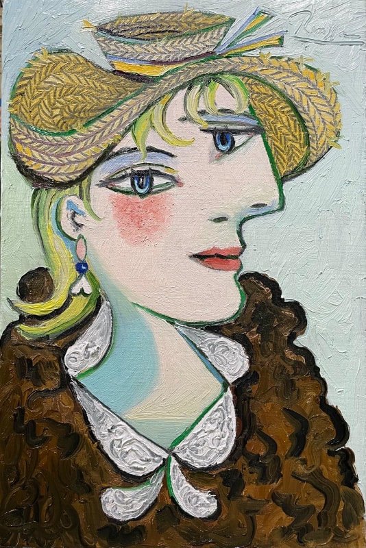 Erik Renssen, Size M | Girl in a straw hat, 2024