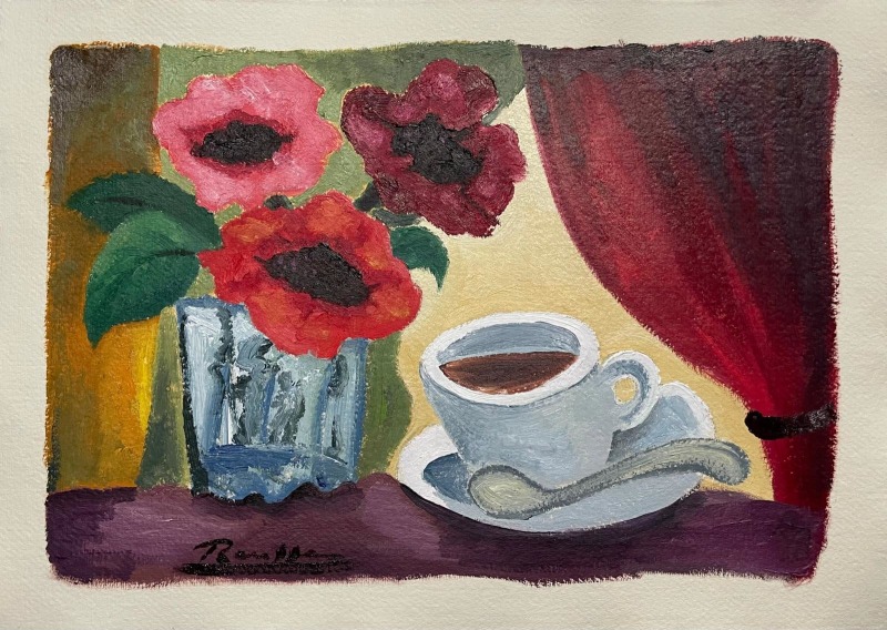 Erik Renssen, Size M | Flowers and coffee, 2025