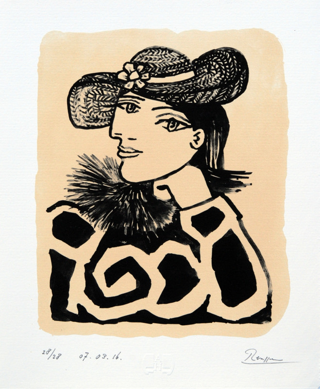 Erik Renssen, Size S | Lady in a straw hat with flower III, 2016