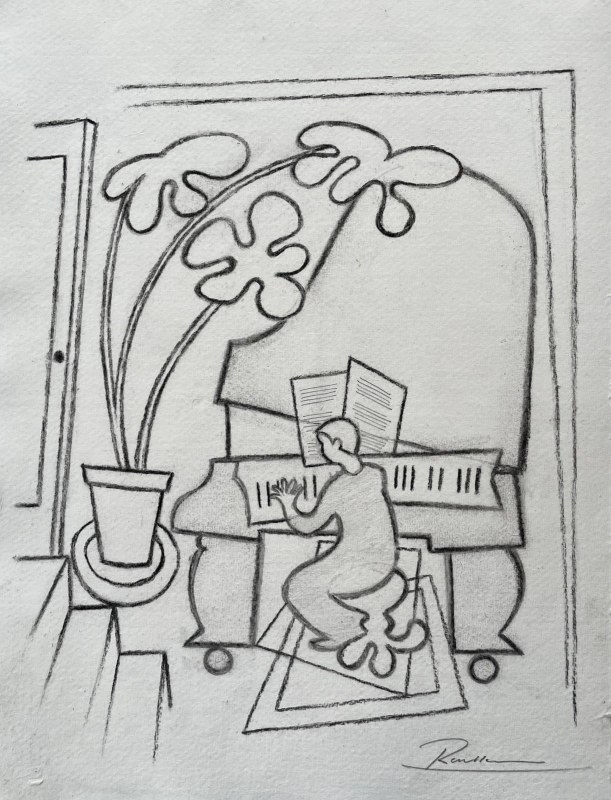 Erik Renssen, Size S | Boy playing the piano II, 2025