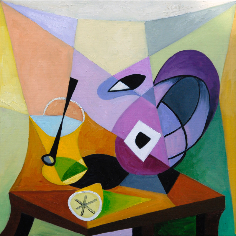Erik Renssen, Pitcher, lemon and glass on a table, 2016