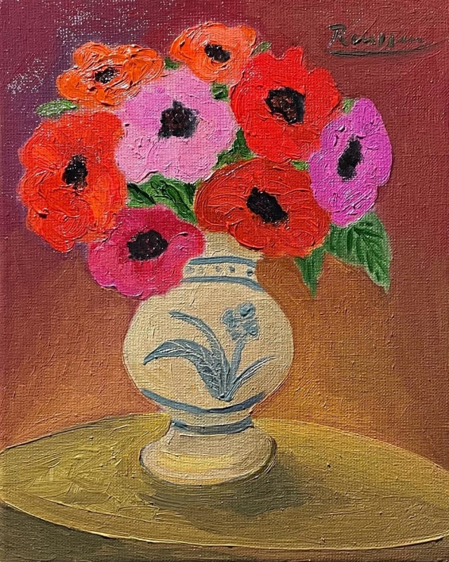 Erik Renssen, Size S | Anemones in a vase, 2024