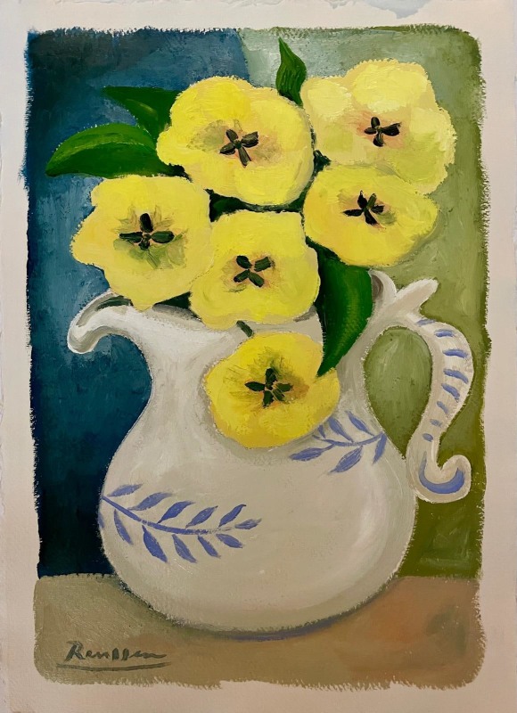 Erik Renssen, Size M | Yellow violets in a pitcher, 2025