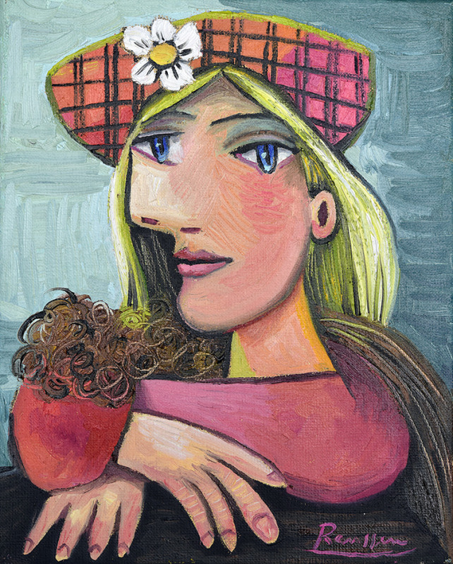 Erik Renssen, Size S | Girl in a checkered beret, 2022