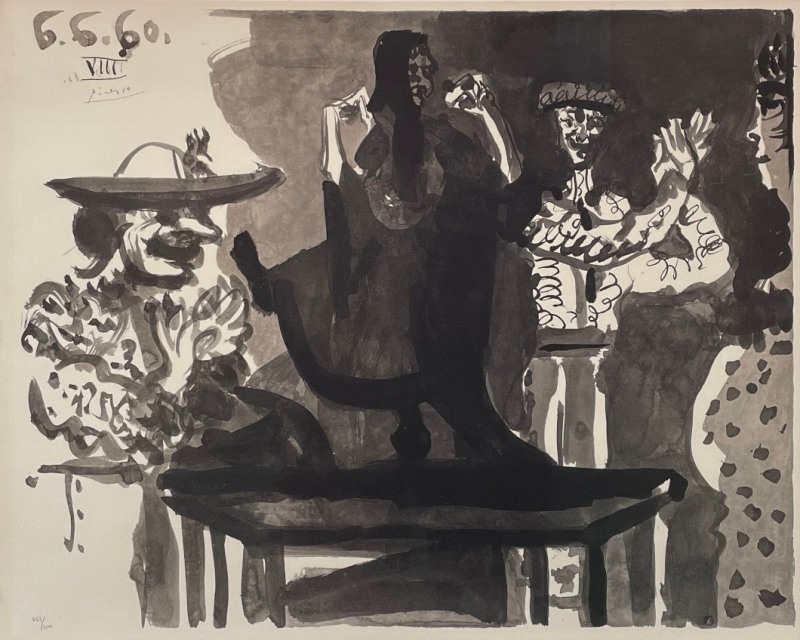 Pablo Picasso, After Picasso's Flamengo dancer on table and picador, 1960