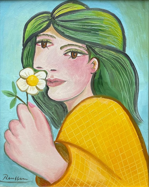 Erik Renssen, Size XXS | Woman holding a flower, 2024