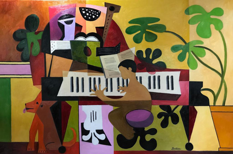 Erik Renssen, Pianist, dog and instruments, 2019