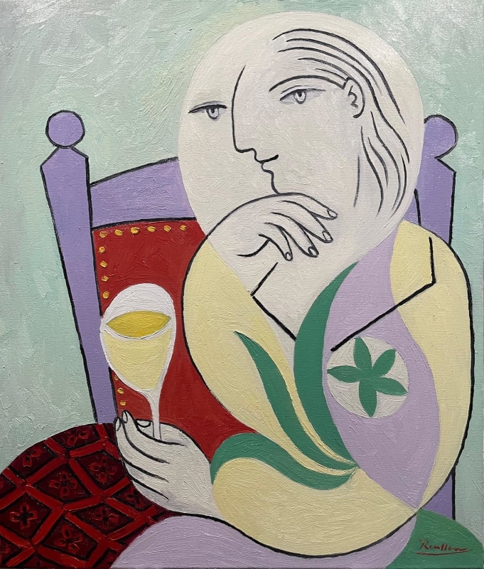 Erik Renssen, Size M | Woman with wine glass, 2024