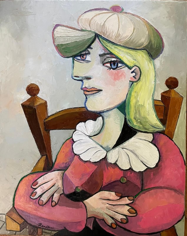 Erik Renssen, Size L | Seated woman with hat, 2024