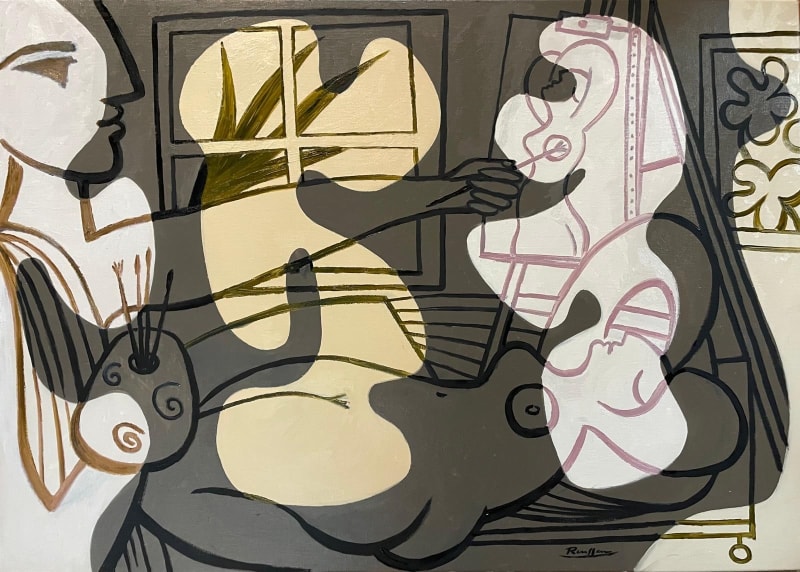Erik Renssen, Size L | Painter and model in the studio , 2024
