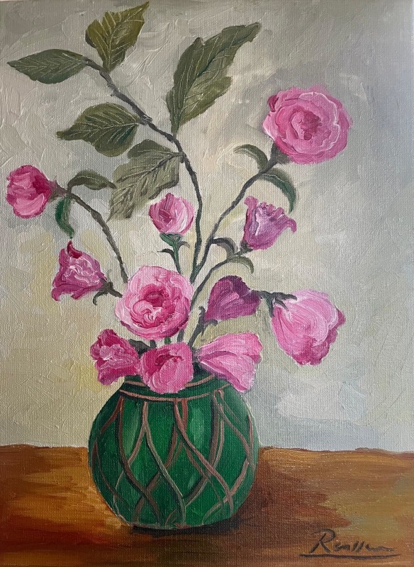 Erik Renssen, Size M | Roses in a ginger pot, 2025