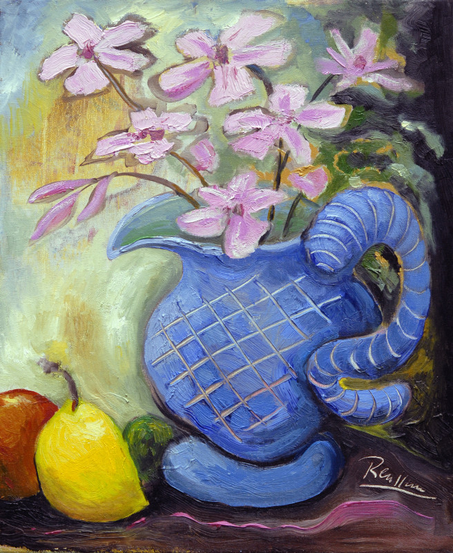 Erik Renssen, Size S | Fruit and pitcher with flowers | edition of 10, 2015