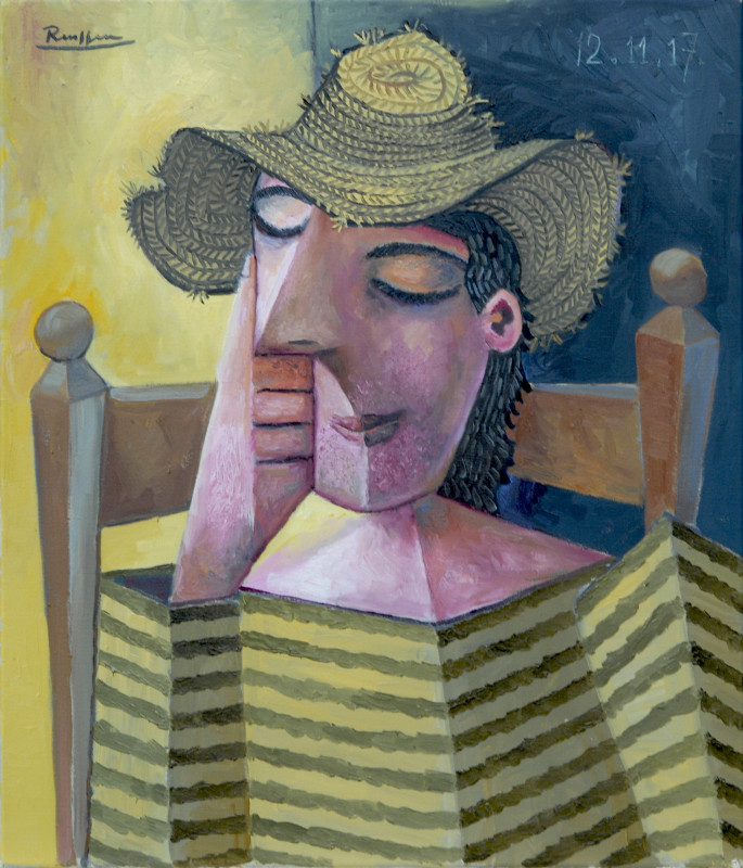 Erik Renssen, Man in a straw hat, 2017