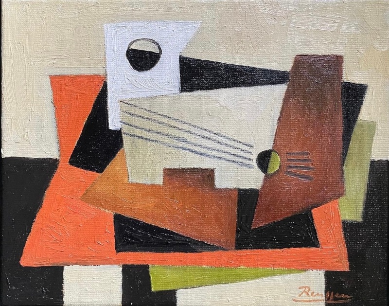 Erik Renssen, Size XS | Guitar and pitcher on a table, 2024