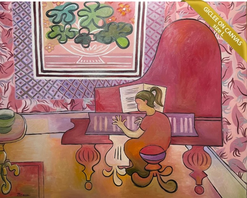 Erik Renssen, Size L | Girl playing the piano , 2024