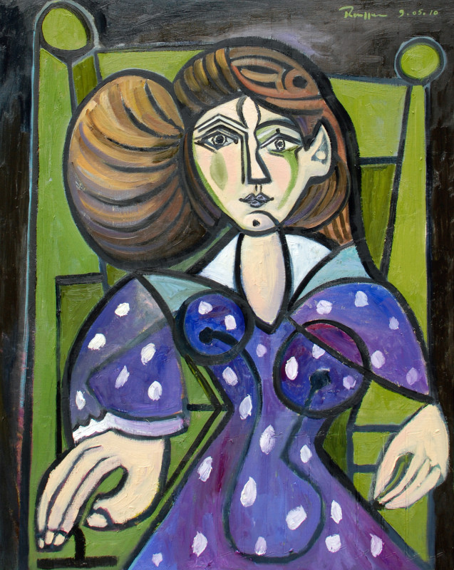 Erik Renssen, Size M | Woman in a purple dress, 2010