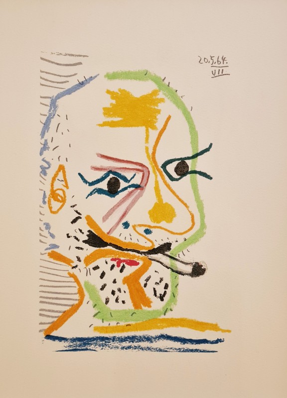 Pablo Picasso, Face of a man VII, 64, 1970