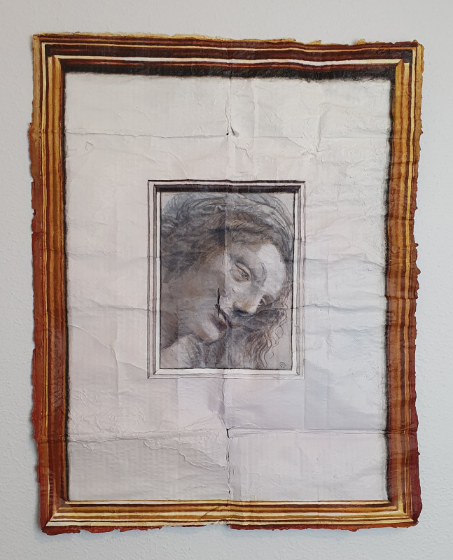 Julio Anaya Cabanding, Leonardo da Vinci. "Cabeza de la Virgen vista de tres cuartos, mirando a la derecha", 2020