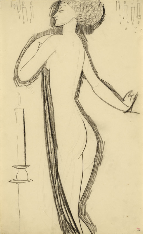 Amedeo Modigliani, Female Nude with Lighted Candle and Chandeliers (Anna Akhmatova), c.1911