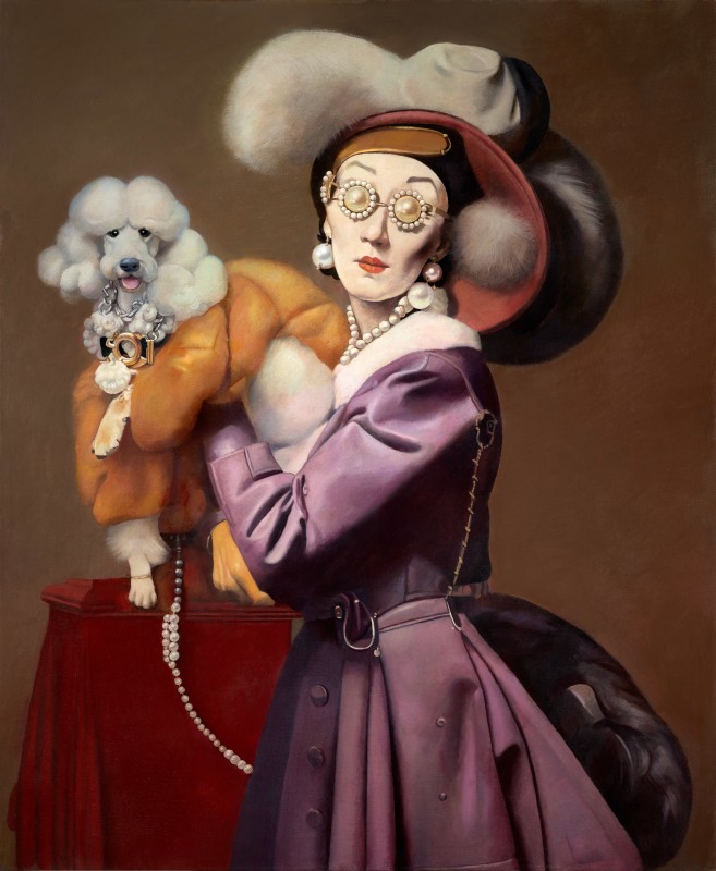 Von Wolfe, Woman with a Poodle Wearing Balenciaga, 2023