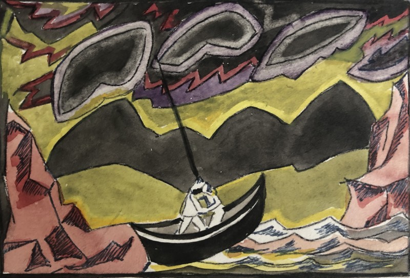 Doris Hatt (1890-1969)Boat in Storm, c. 1960