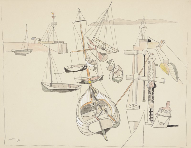 Walter Nessler, St. Aubin's Harbour, 1950