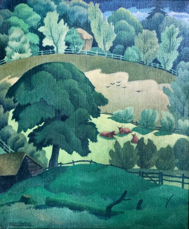 Ethelbert White, Somerset Landscape, 1919