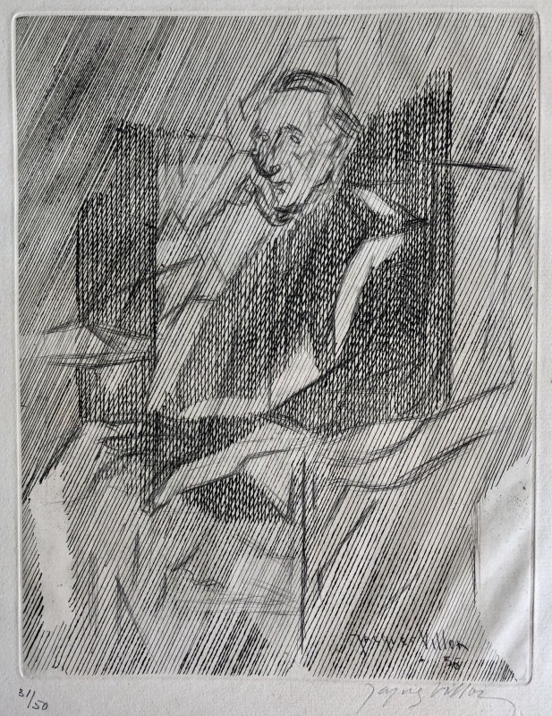 Jacques Villon (1875-1963)Portrait of Marcel Duchamp, 1956