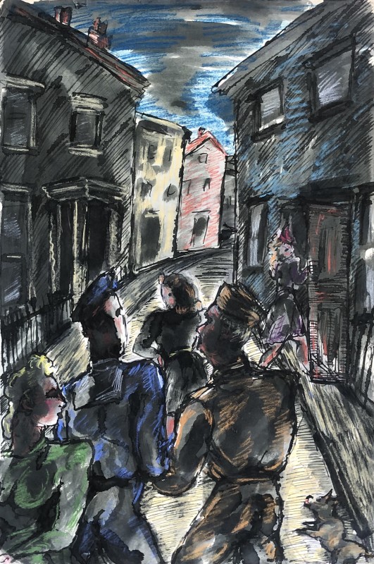 Vera Cuningham, London Street in Wartime, c. 1945