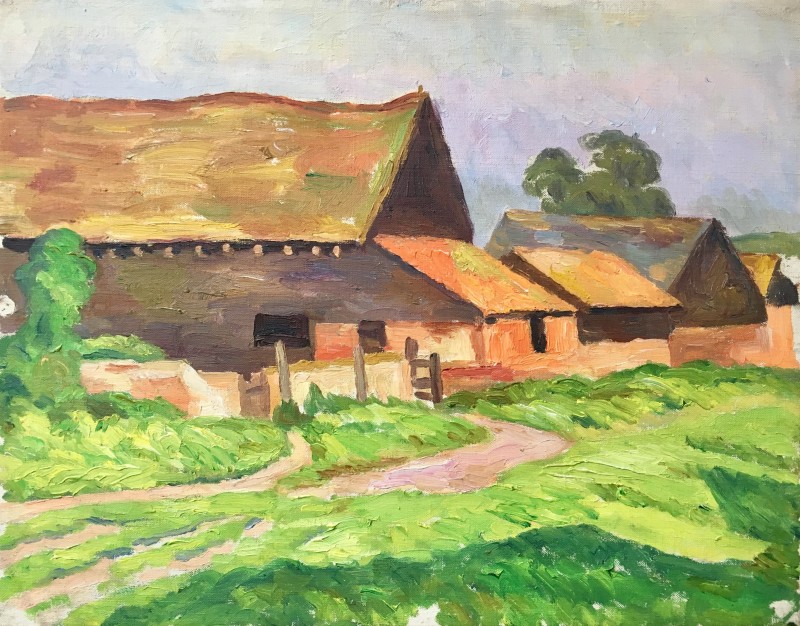 Frederick James Porter (1883-1944) Sussex Barns, c. 1930