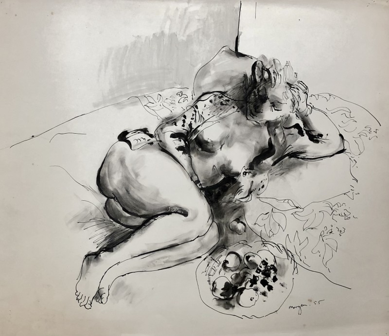 Glyn Morgan, Reclining Nude, 1955