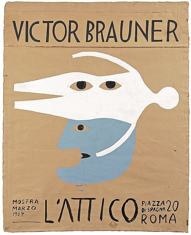 Victor Brauner (1903-1966)Projet D'Affiche pour une Exposition a La Galerie L'Attico A Rome, 1964