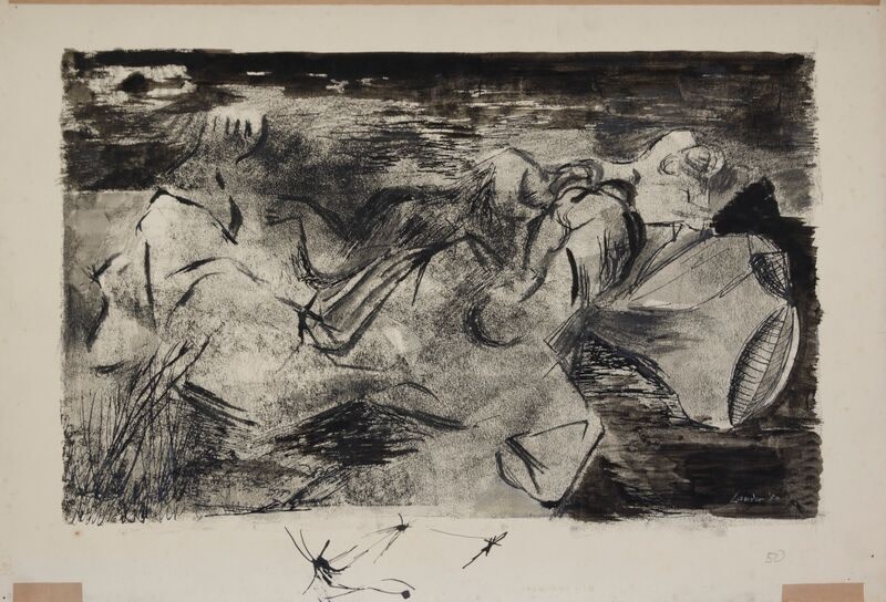Kenneth Lauder (1916-2004)Reclining Woman in a Landscape, 1949
