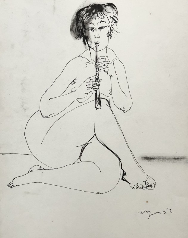 Glyn Morgan, Nude Playing a Flute II, 1952