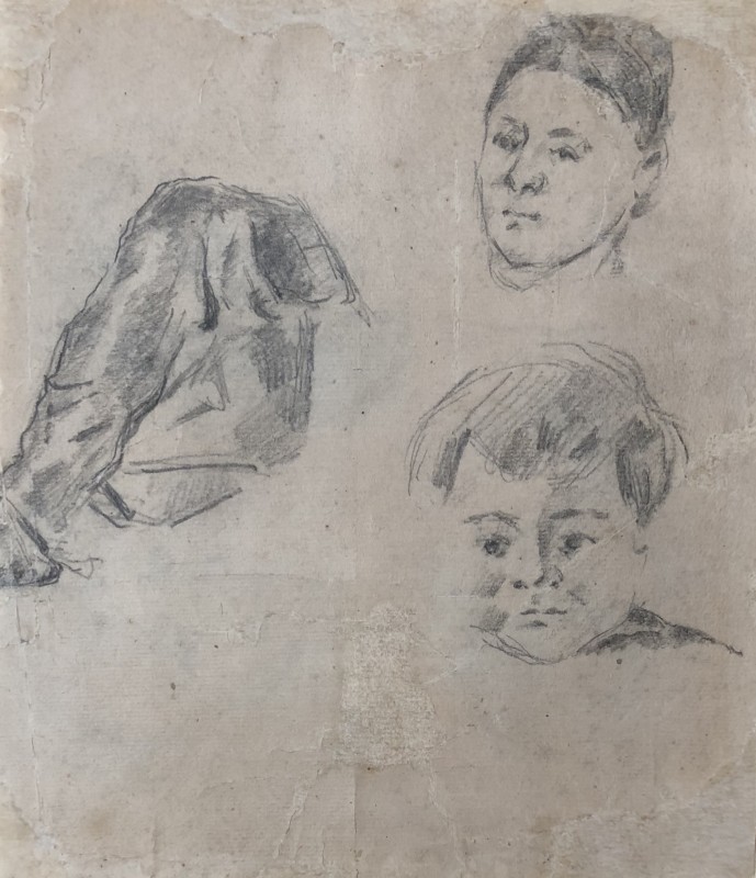 Paul Cézanne (1839-1906)Study of Madame Cézanne and the artist's son Paul (recto / verso), 1873