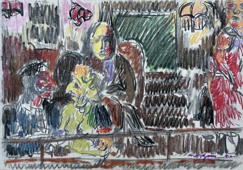 Glyn Morgan, Figures in a Bar, 1950