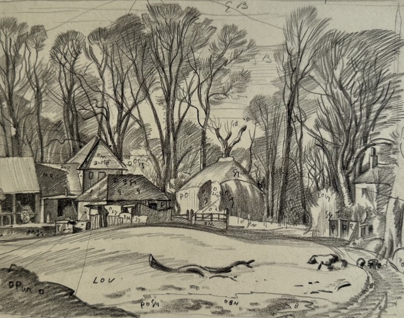 Ethelbert White, Sussex Farmyard, c. 1930