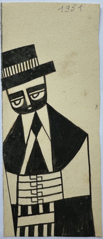 René Audebès, Man with Top Hat, 1951