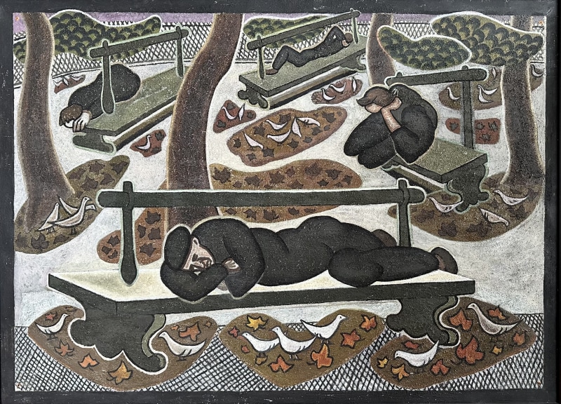 Doris Hatt, Pigeons and Dead Leaves, 1956