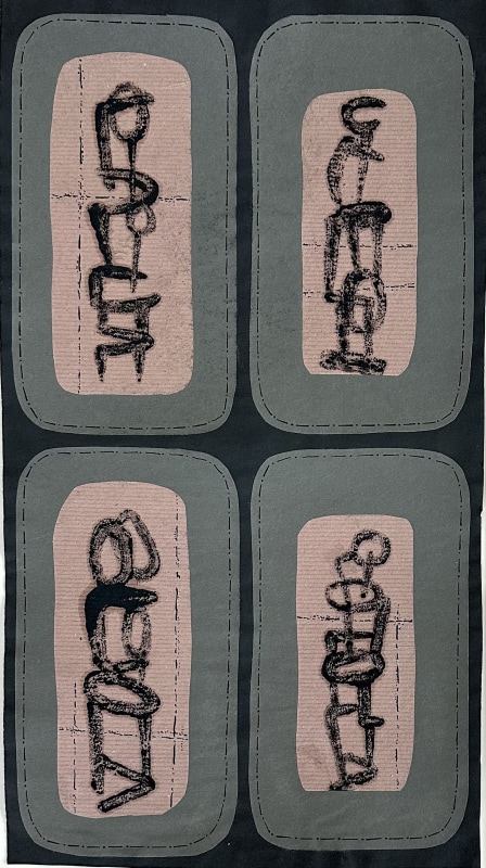 Robert Adams, Untitled collaged figurative drawings, 1949