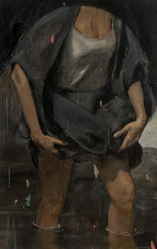Untitled (Woman entering the water) Oil on canvas 114 x 72 cm 2023