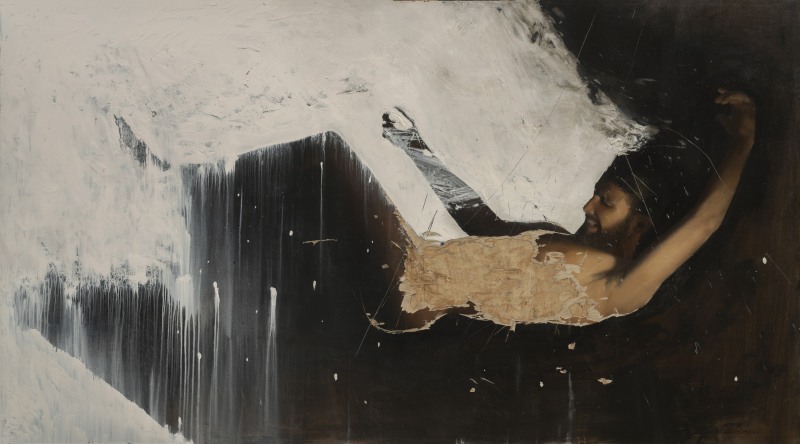Jacob and the Angel Oil on board 122 x 220 cm 2018