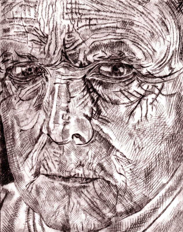 Nicholas Jagger Self-Portrait Drypoint