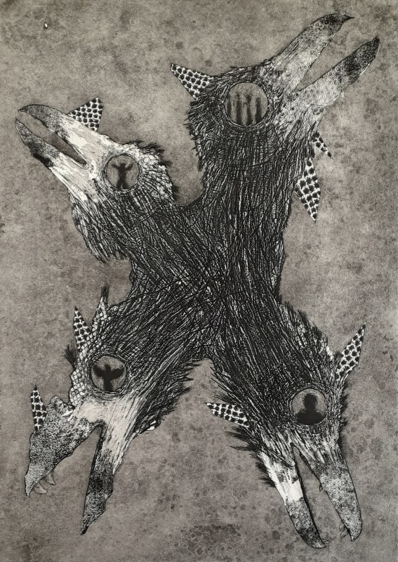 Justin Diggle RE (elected ARE 2019, RE 2021) Multi-Angled Observation etching & aquatint, edition of 25 paper size 42 x 30cm image size 32 x 22cm £160 unframed