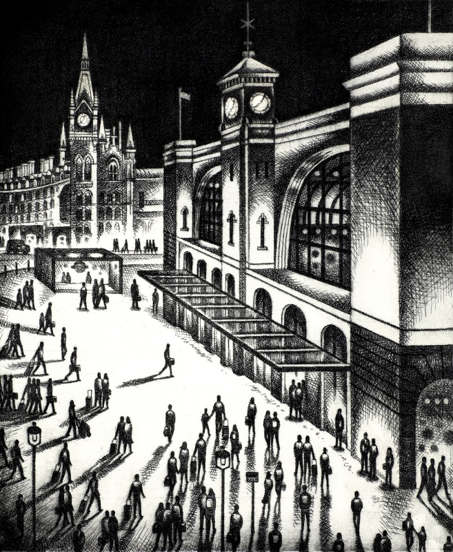 John Duffin ARWS RE Elected ARE 1991, RE 1995 King’s Cross, 2024 etching, edition of 150 25 x 30cm image size 30 x 42cm paper size £160 unframed