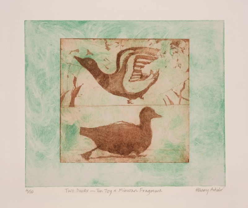 Hilary Adair RE, Two Ducks - Tin Toy & Minoan Fragment